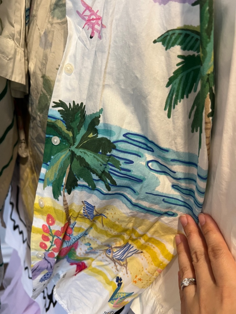 Vilagallo Beach Themed Button Down